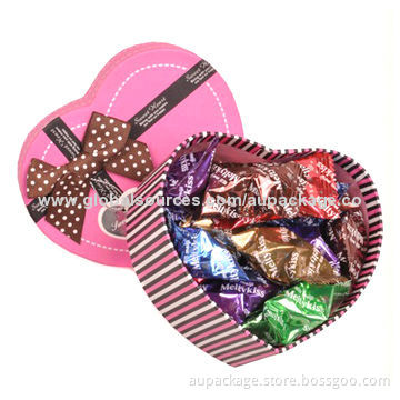 Heart-shaped Cardboard Candy Boxes, Antique Texture Embossed, Full Colors Printing